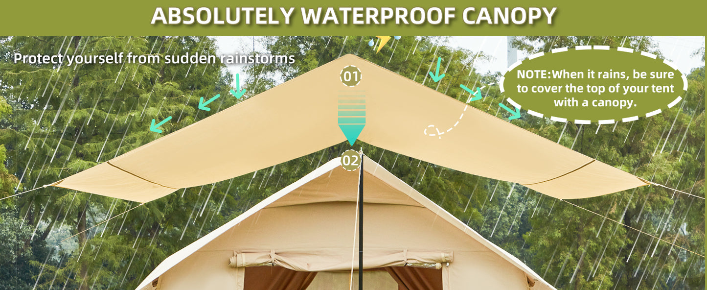 10-12 People Inflatable Tent for Camping 129 sqft .