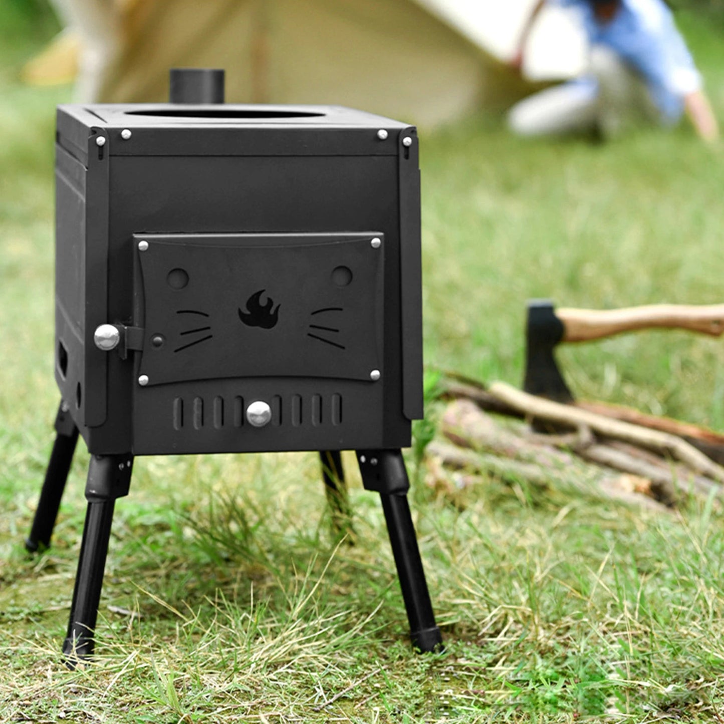 DARUPSUN Outdoor Portable Camping Wood Stove Picnic Cook Folding Heating Wood Burning