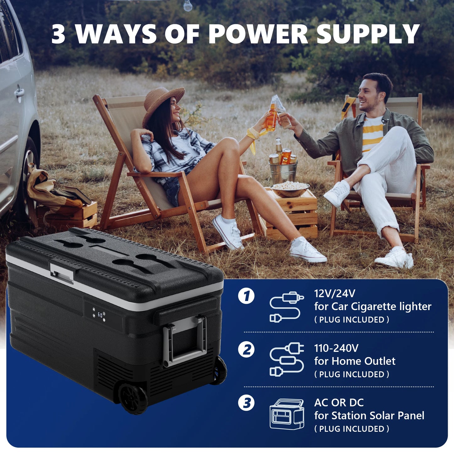 75L Portable Car Refrigerator Compressor Fridge Freezer