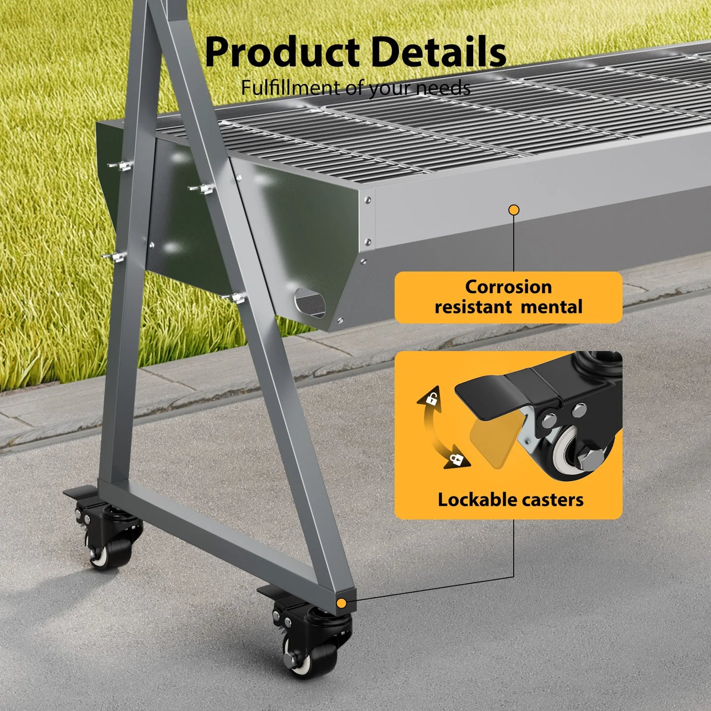 Rotisserie Grill 176LBS Capacity 25W Motor Charcoal Roaster 51''