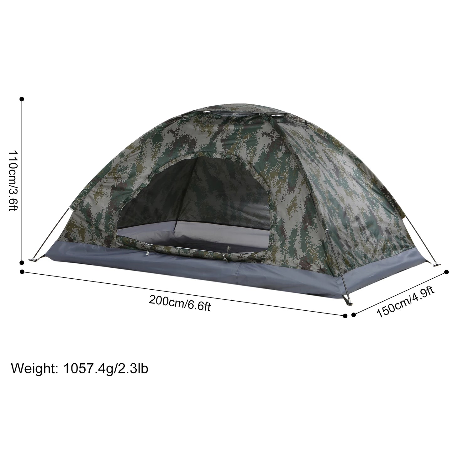 1/2 Person Ultralight Camping Tent Single Layer Portable.