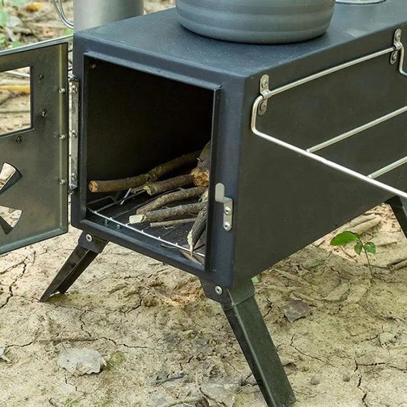 Folding Fire Wood Stove For Camping Tent.
