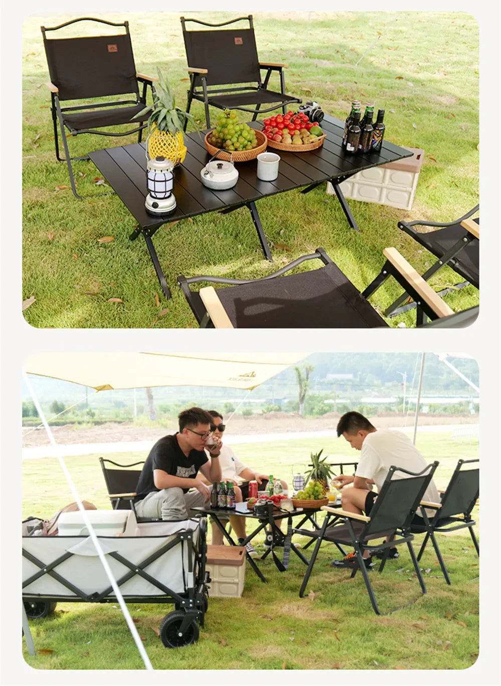 4/2/1PCS-khaki Camping Chair Portable Outdoor Chair.