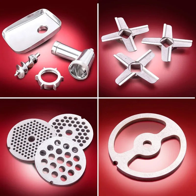 Electric Meat Grinder | 6-in-1 Powerful Home Use Slicer/4 Grinding Plates.