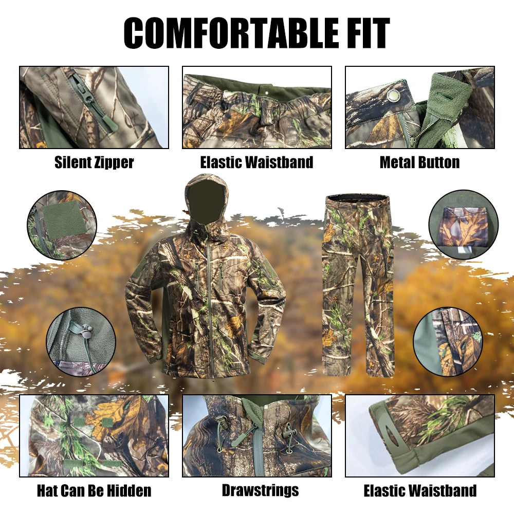 Water Resistant Silent Hunting Jacket and Pants.