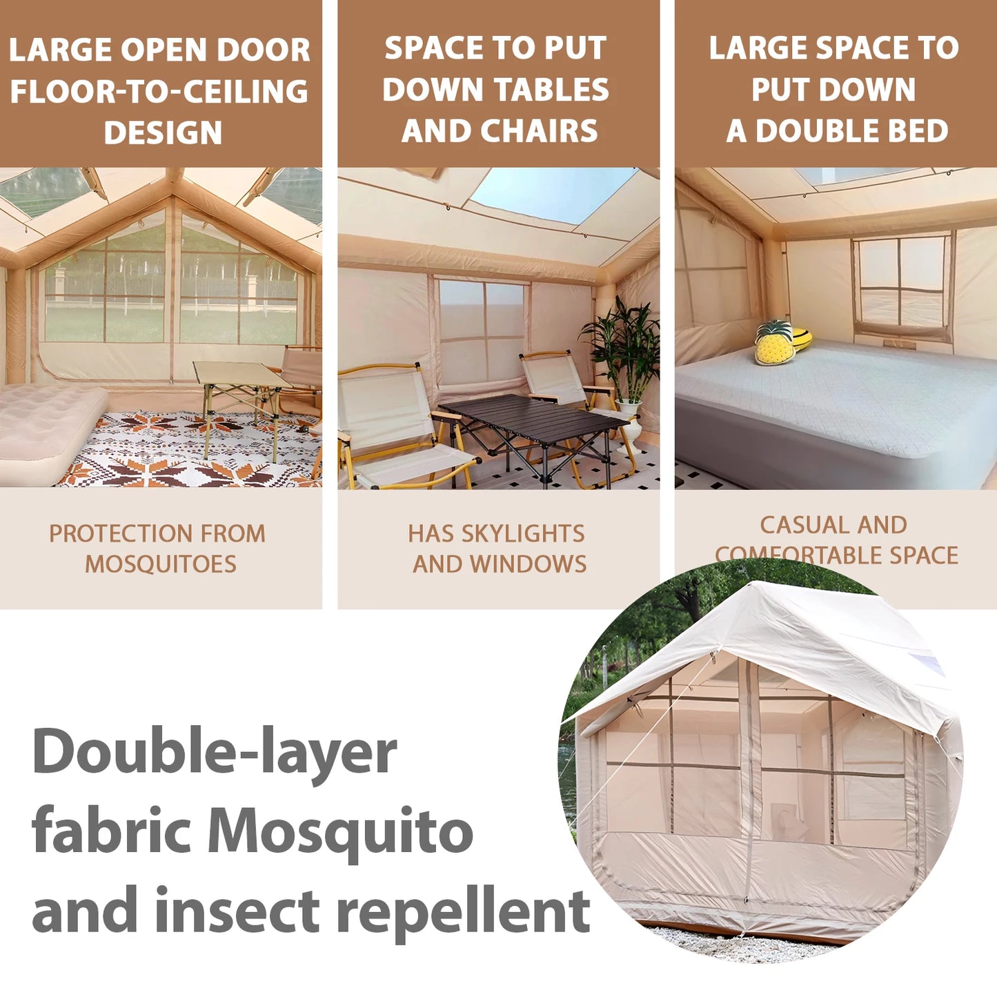 Inflatable Tent for Camping - 6-8 Person Ultra-Quick Setup.