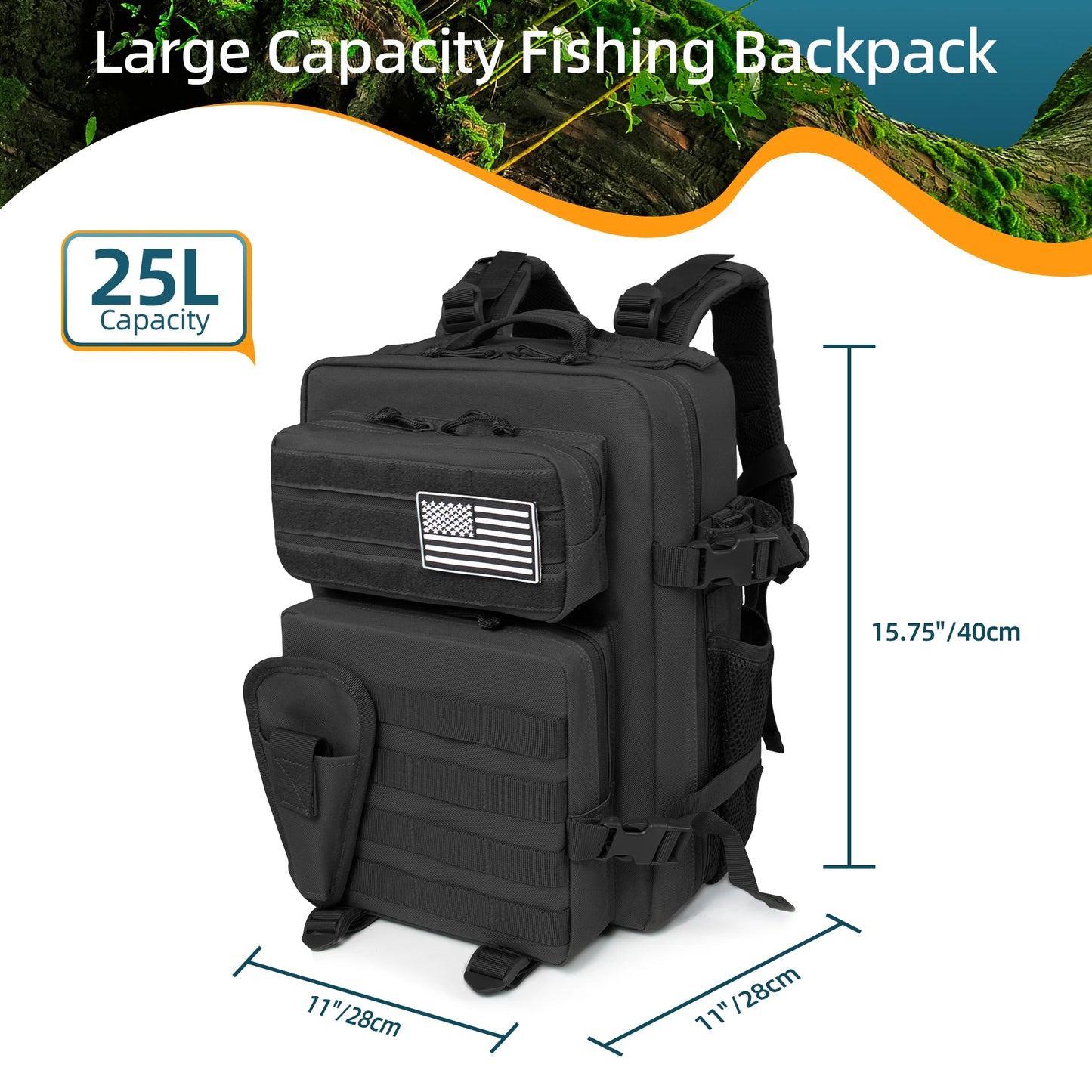 25L Fishing Hunting Backpack .
