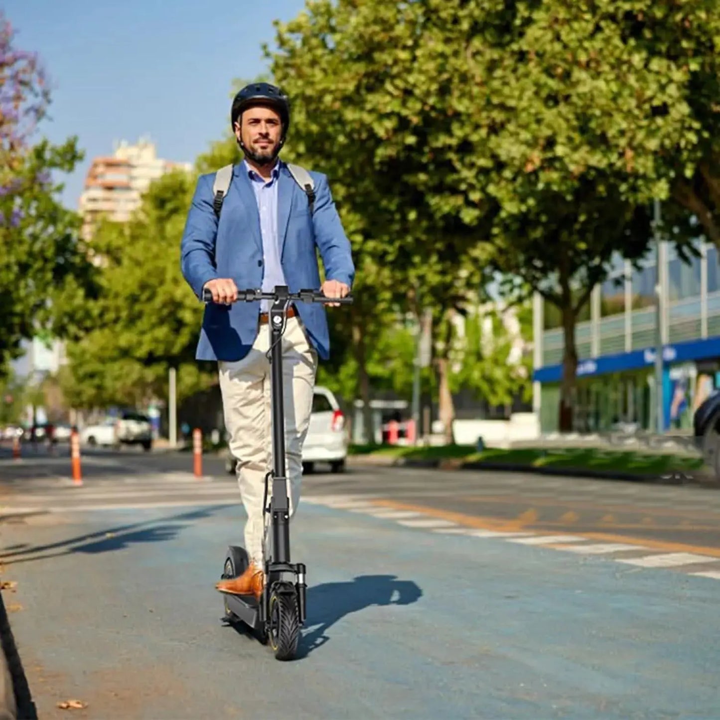 10" Solid tires Folding Electric Scooter 22MPH 500W 14.5AH 28Miles.