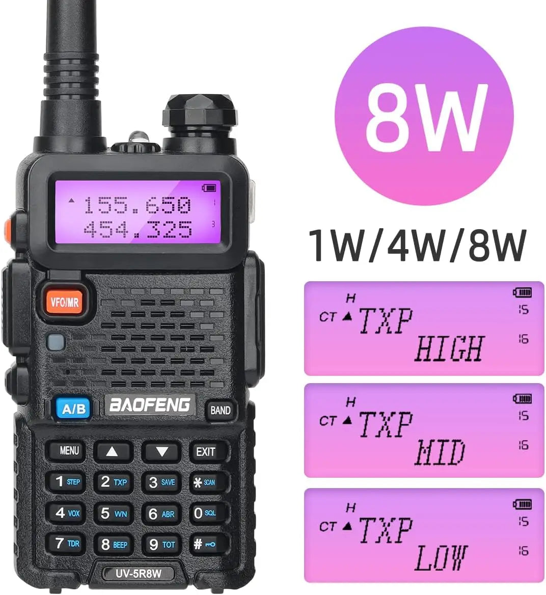 8W Tri-Power Walkie Talkie High Power