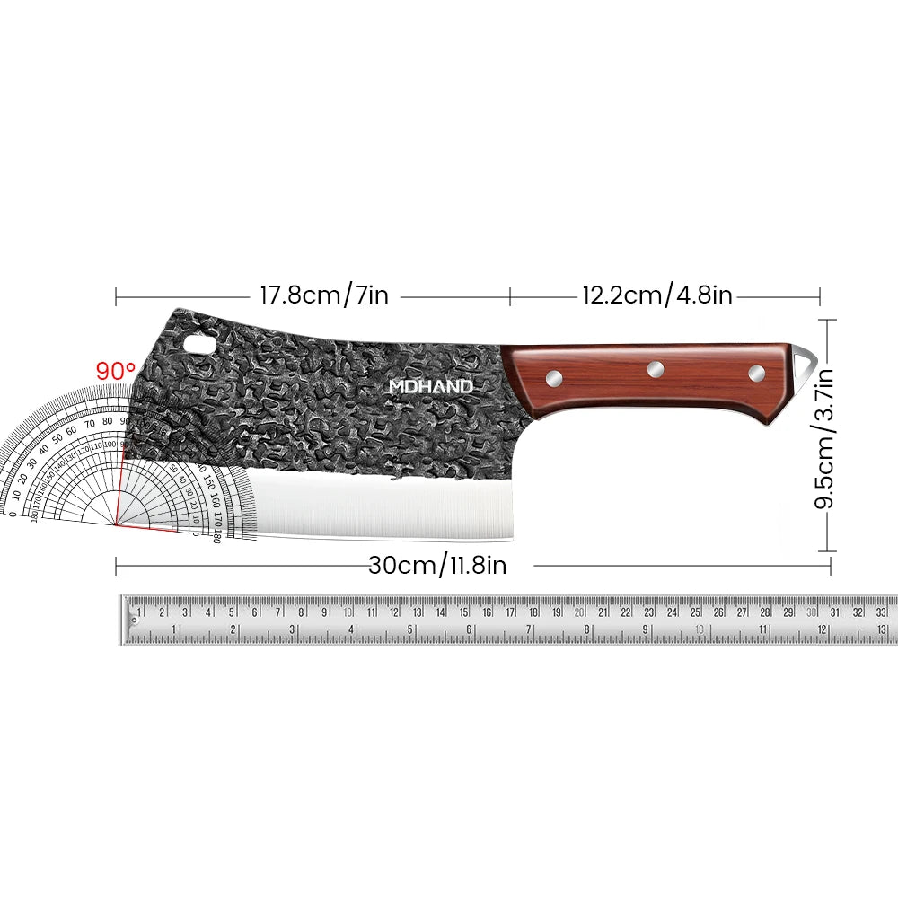 Hand Forged Hammer Meat Cleaver Sharp