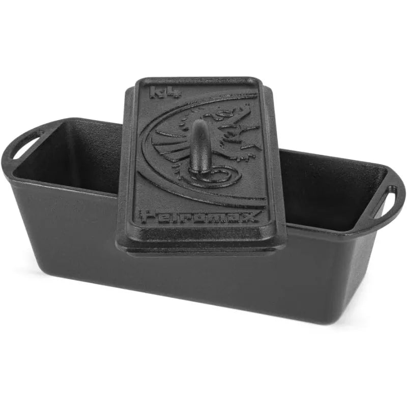 Loaf Pan with Lid, Large Cast Iron Bakeware Pan with Handles.