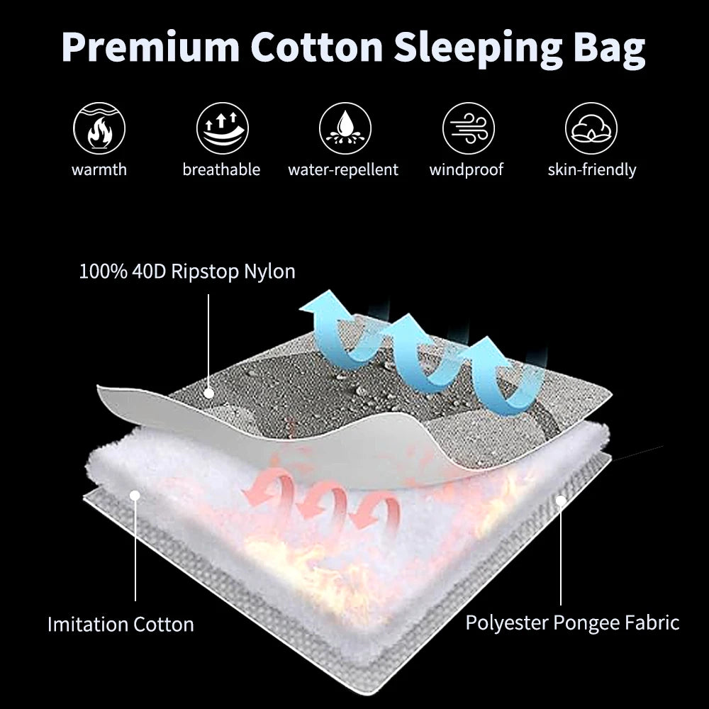 Cotton Sleeping Bag Outdoor 3 Season Ultralight '