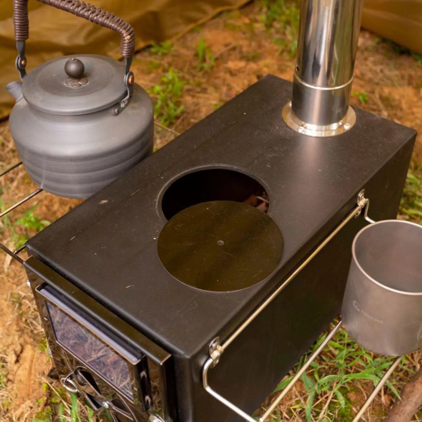 Folding Fire Wood Stove For Camping Tent.