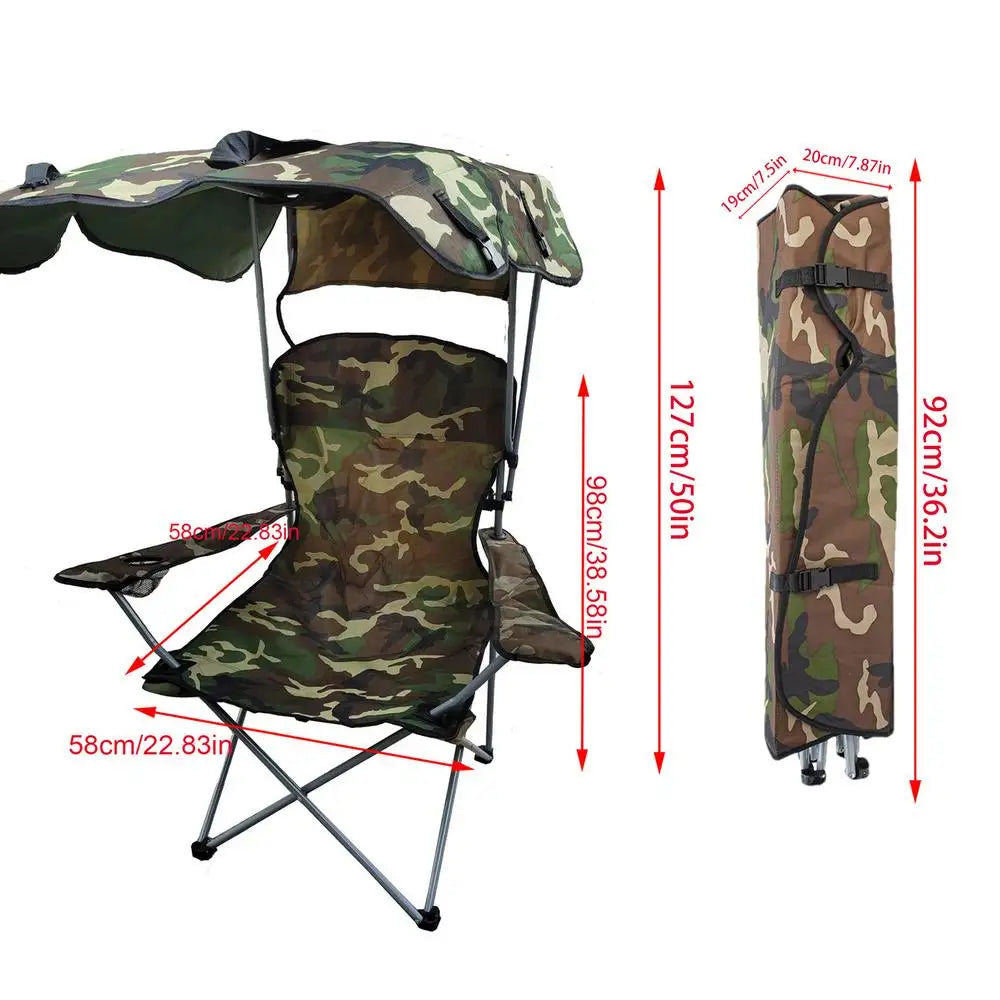 Folding Chair With Sun Shield Lounge Portable.
