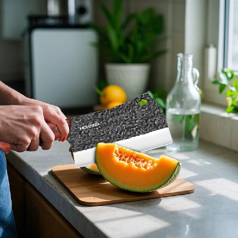 Hand Forged Hammer Meat Cleaver Sharp