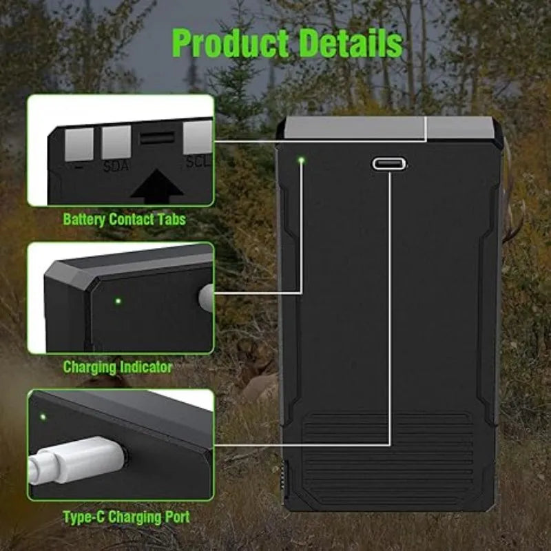 3 Pack Rechargeable Batteries for Trail Camera, Replacement Battery Pack for LIT-22 Hunting Trail Camera Compatible with SPYPOINT.