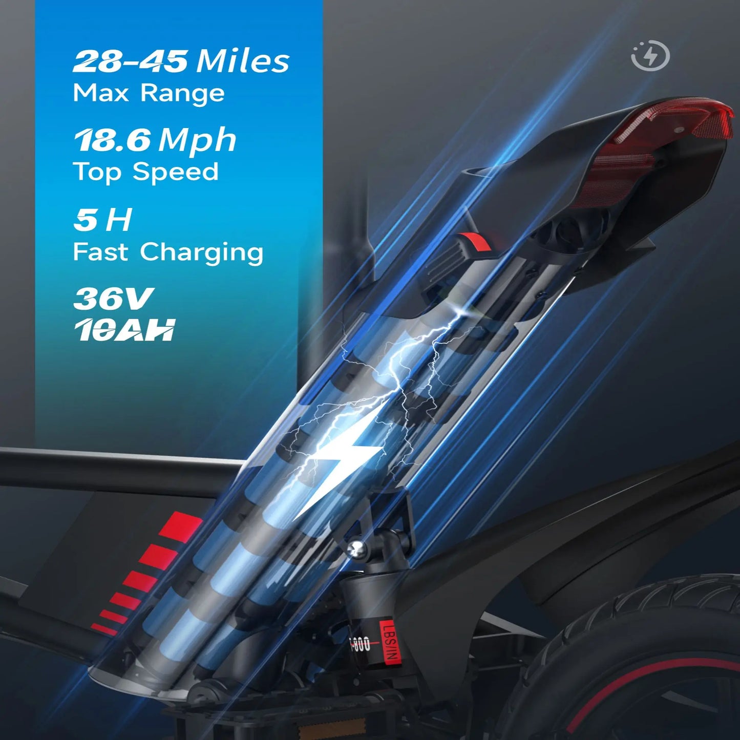 14" - 450W Electric Bike for Adults, 18.6MPH 3 Riding Modes 36V 10AH Battery.