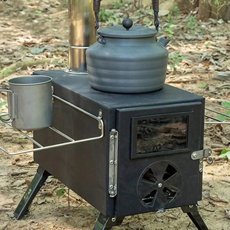 Folding Fire Wood Stove For Camping Tent.