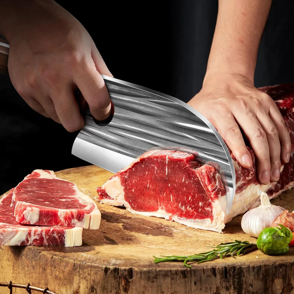 Wood Handle Handmade Forged Meat Cleaver