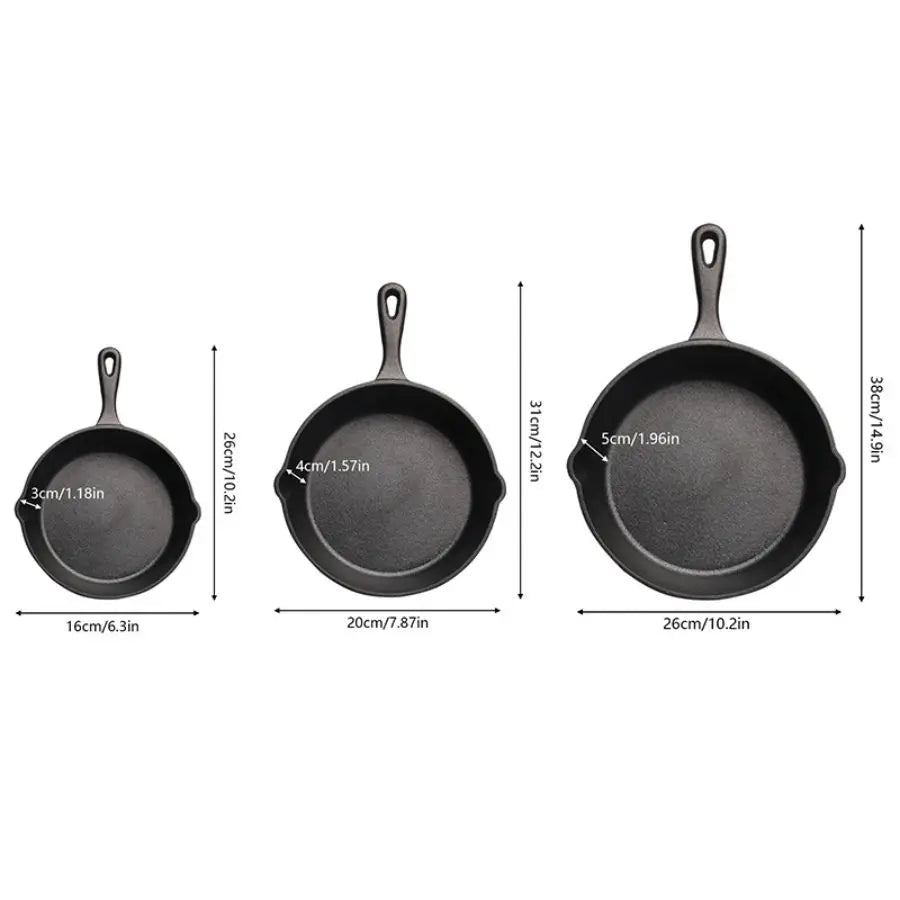 3PCS\4PCS\5pcs Cast Iron Skillet Set 6 Inch/8 Inch/10 Inch Cast Iron Frying Pan.