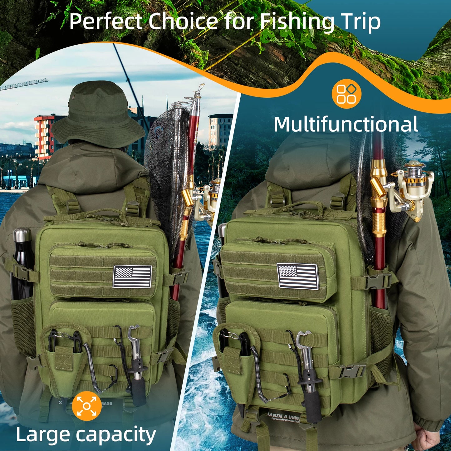 25L Fishing Hunting Backpack .