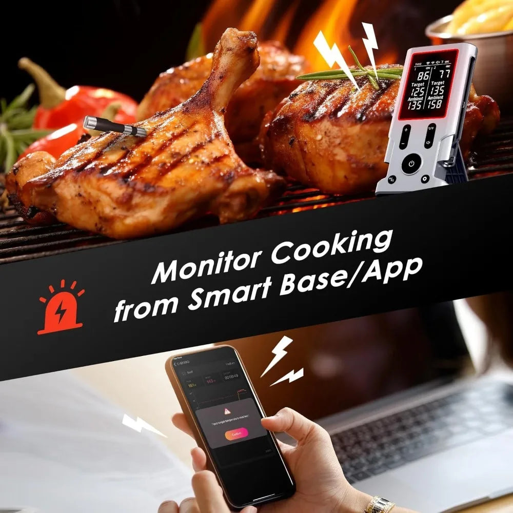 Wireless Meat Thermometer, 800FT Bluetooth Cooking Thermometer.