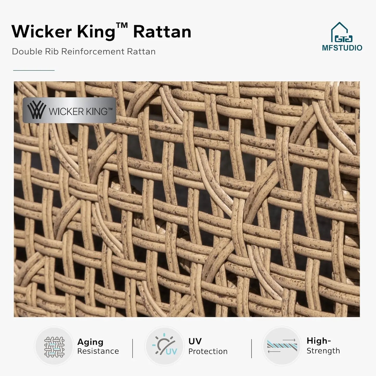 Patio Wicker Sectional Sofa Set 3 Pieces, Outdoor.