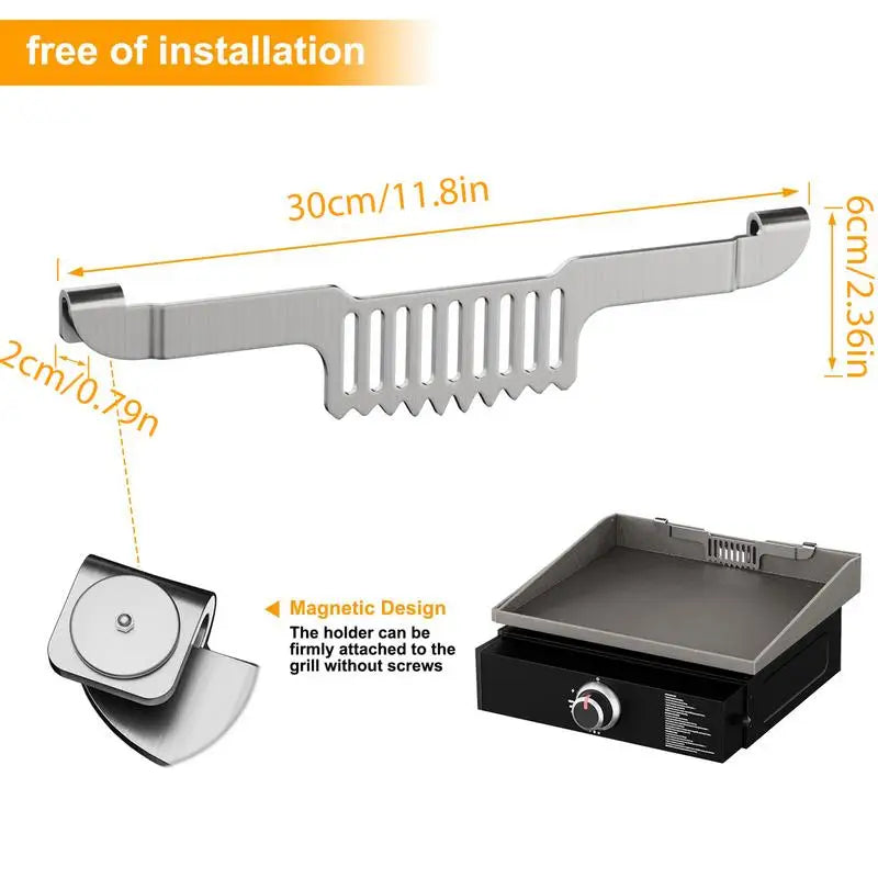 Griddle Spatula Holder Multifunctional BBQ Tool Rack Stainless Steel .