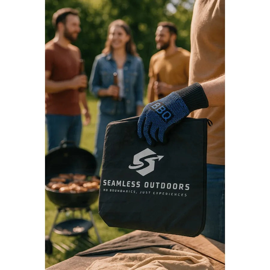 Seamless Outdoors BBQ Essentials: Warmer Blanket and Gloves Set