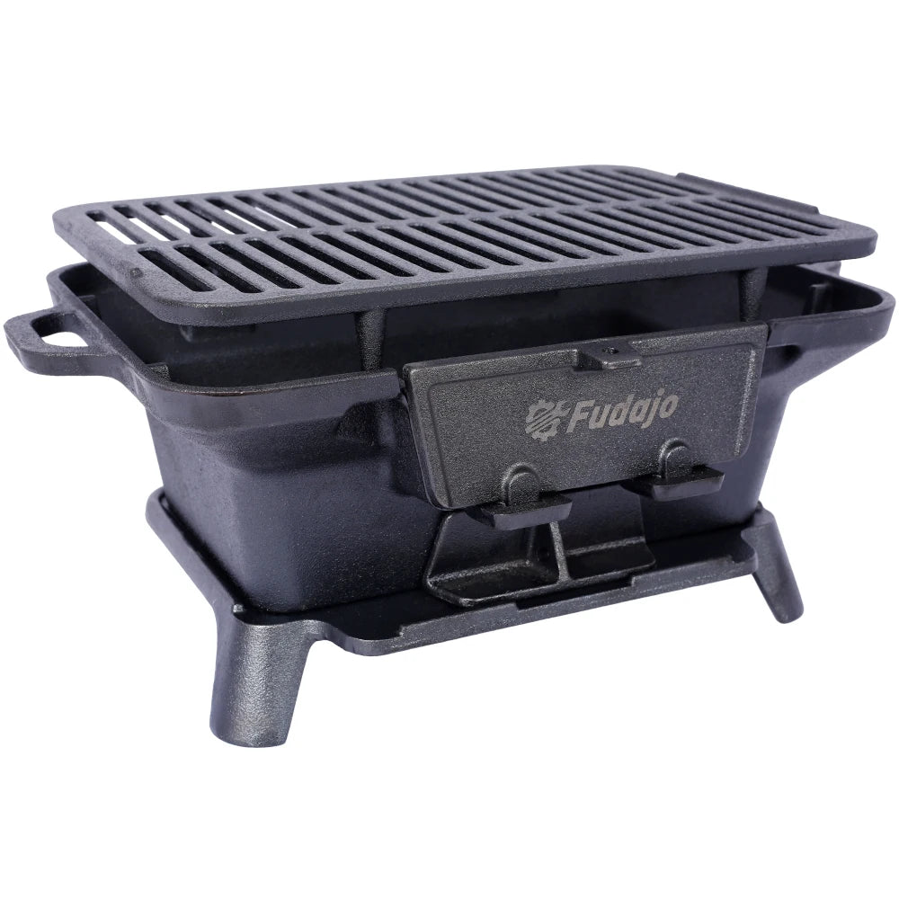 Grill Outdoor, Portable Charcoal Grill Tabletop Cast Iron.