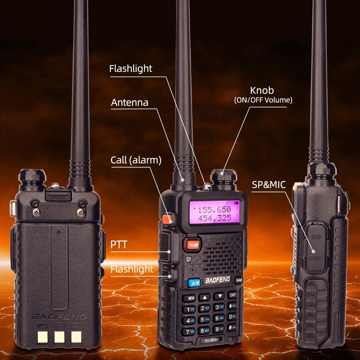 8W Tri-Power Walkie Talkie High Power