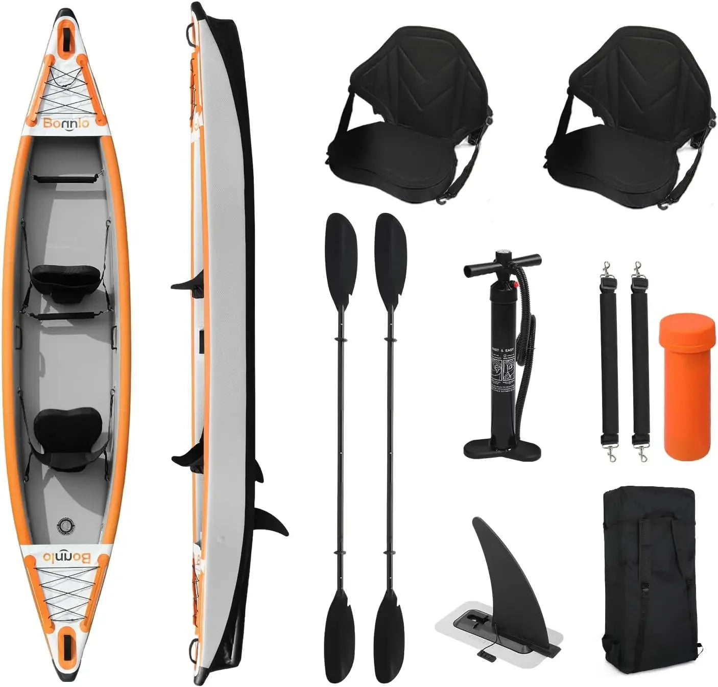 Kayak Foldable with Seats with 7.6 FT Aluminum Oars