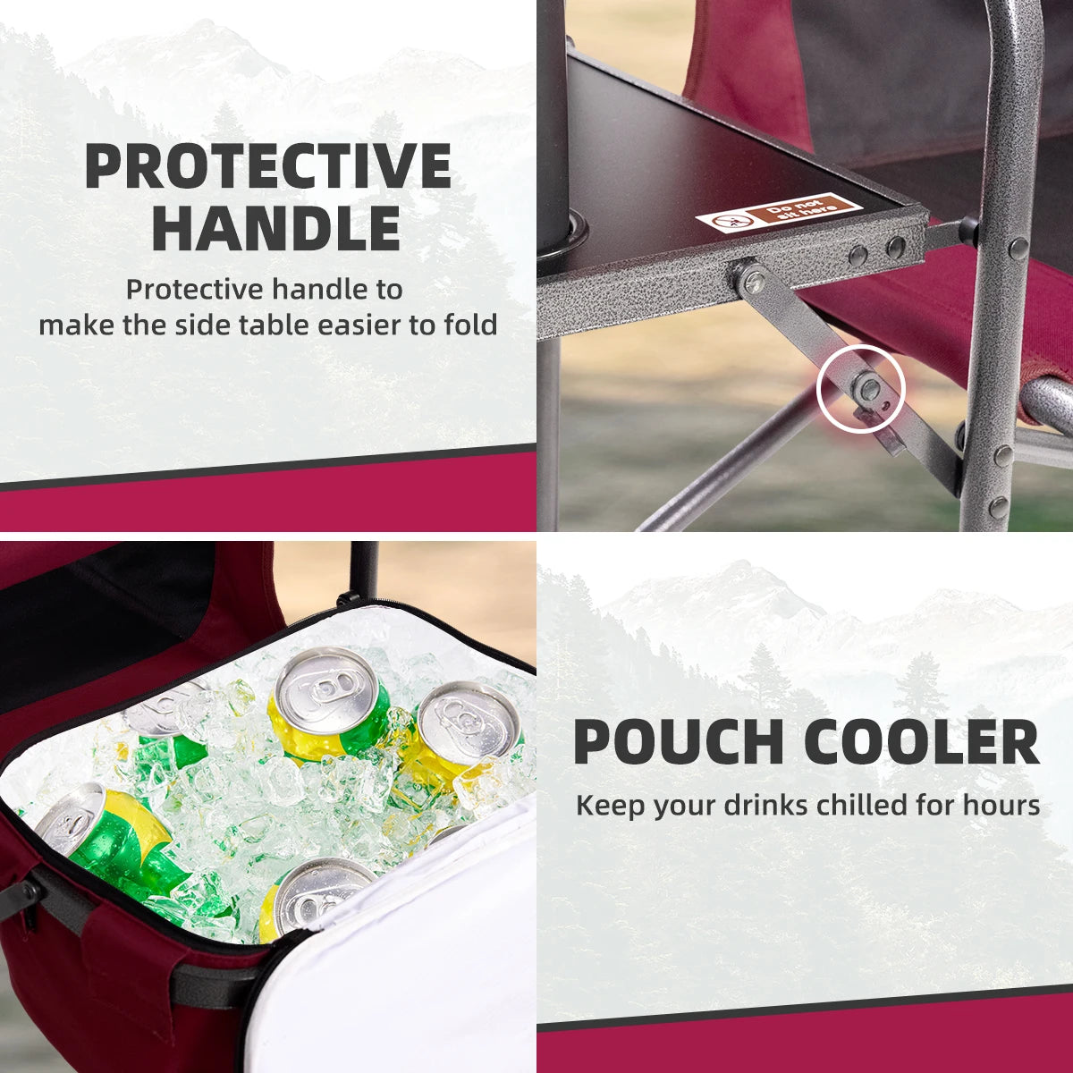 Director Camping Chair with Cooler Bag , Foldable Side Tray .