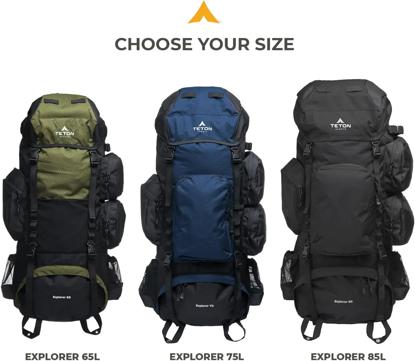 65L Explorer Internal Frame Backpack Rain Cover Included