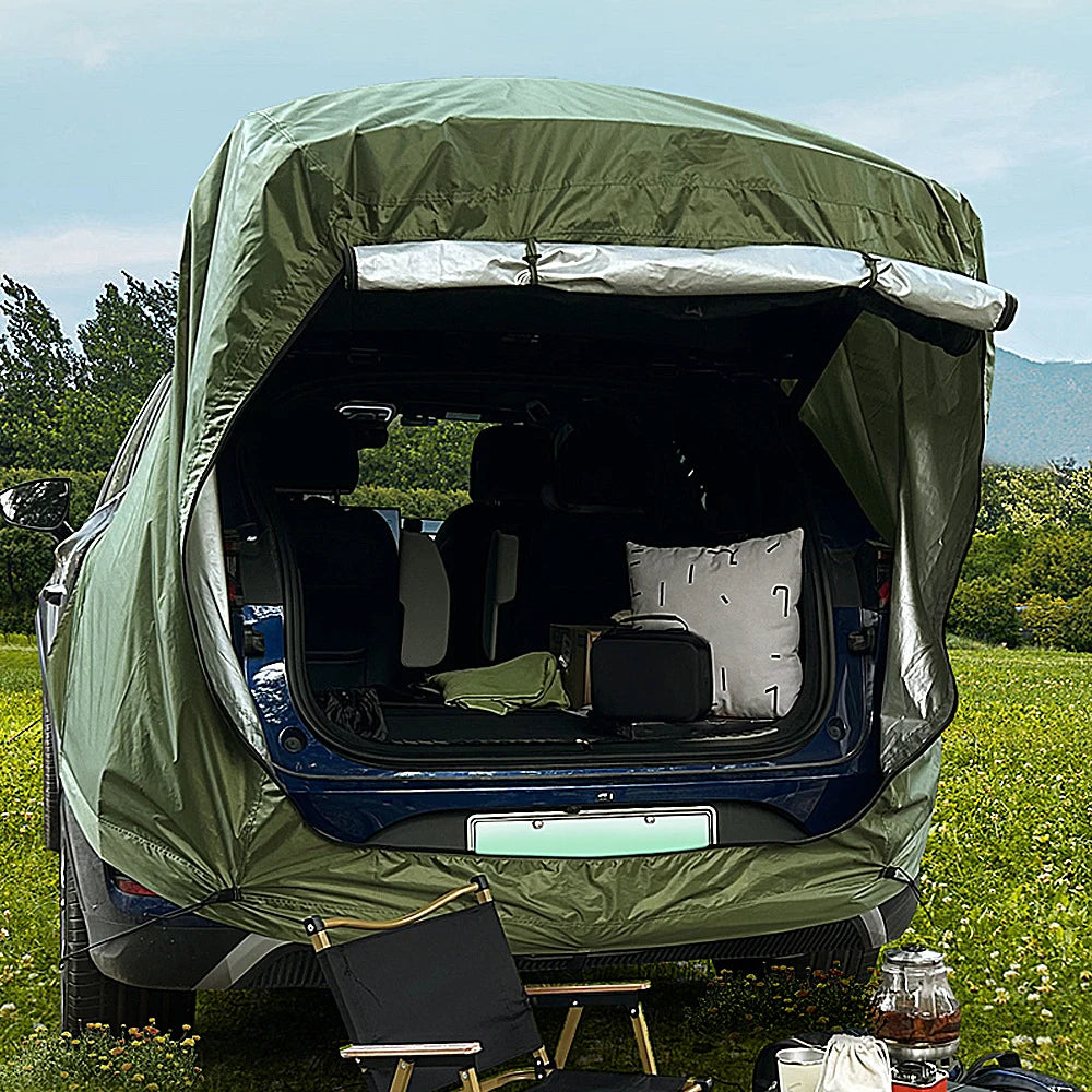 Outdoor Car Rear Tent with Canopy Rear Extension.