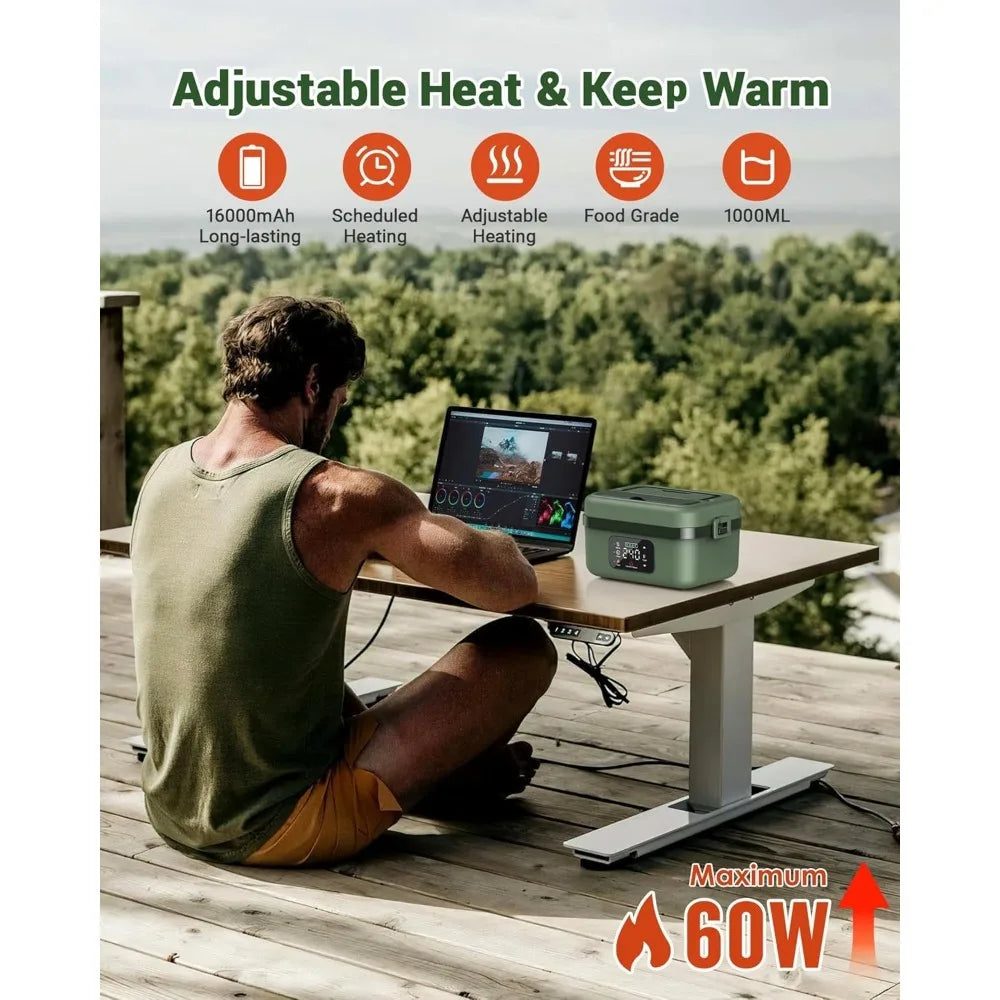 Best -Cordless Electric Lunch Box for Adults,16000mAh Rechargeable Self-Heating.