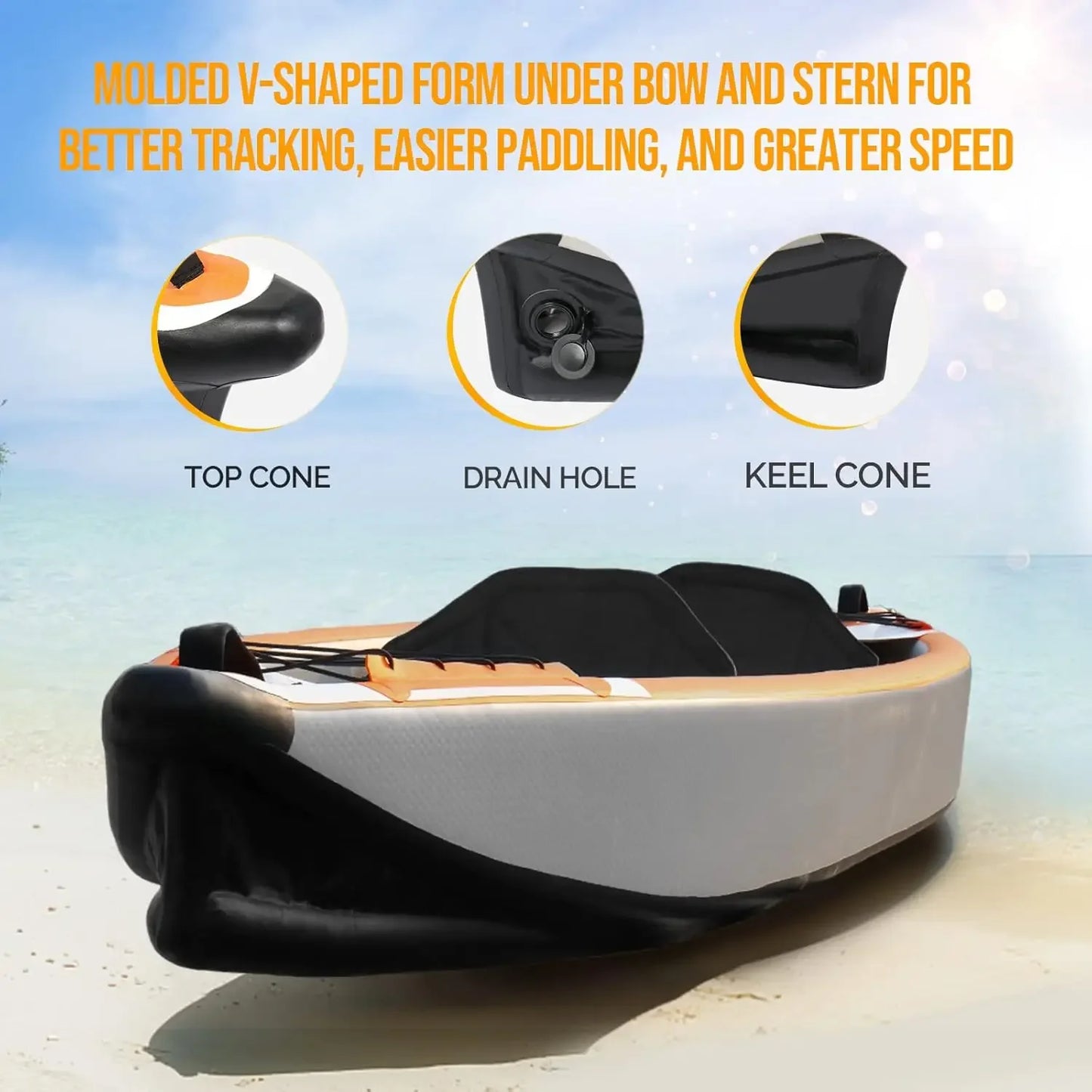 Kayak Foldable with Seats with 7.6 FT Aluminum Oars