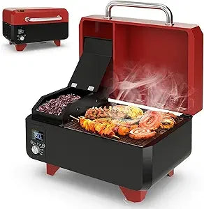 Portable Tabletop Wood Pellet Smoker with Temperature Control.