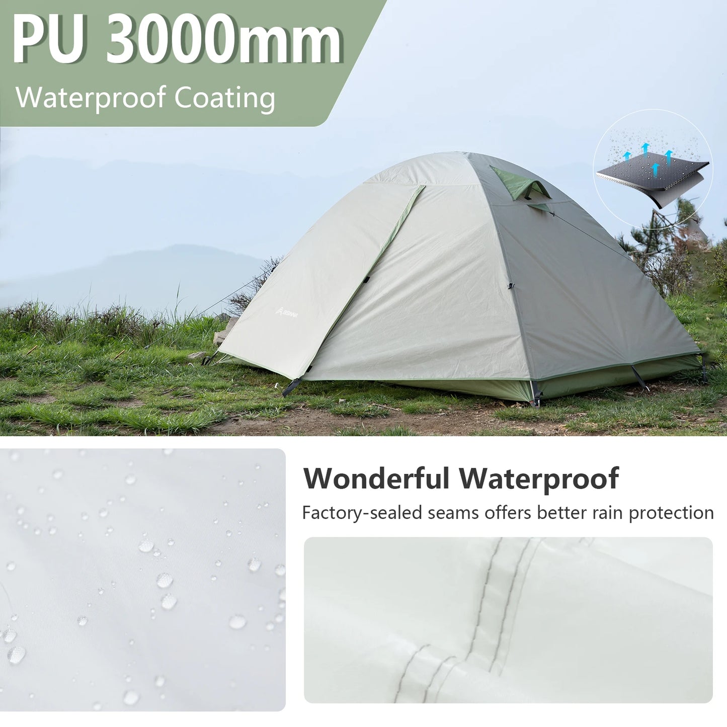 Ultralight Outdoor Camping Tent 2 Person Double Layer Waterproof.