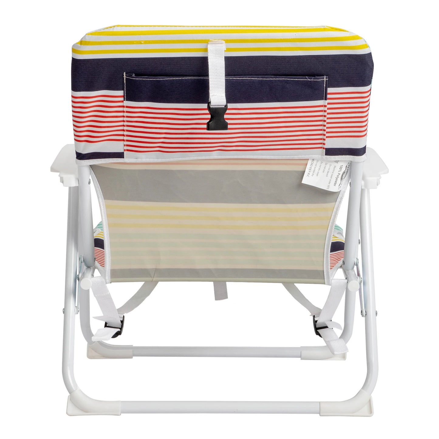 Oxford Cloth White Iron Frame Beach Chair small size.