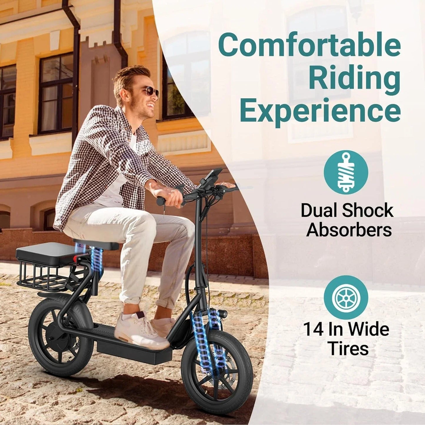 500W 14inch Electric Bicycle 10.4AH Battery 28Miles Max Range 22MPH.