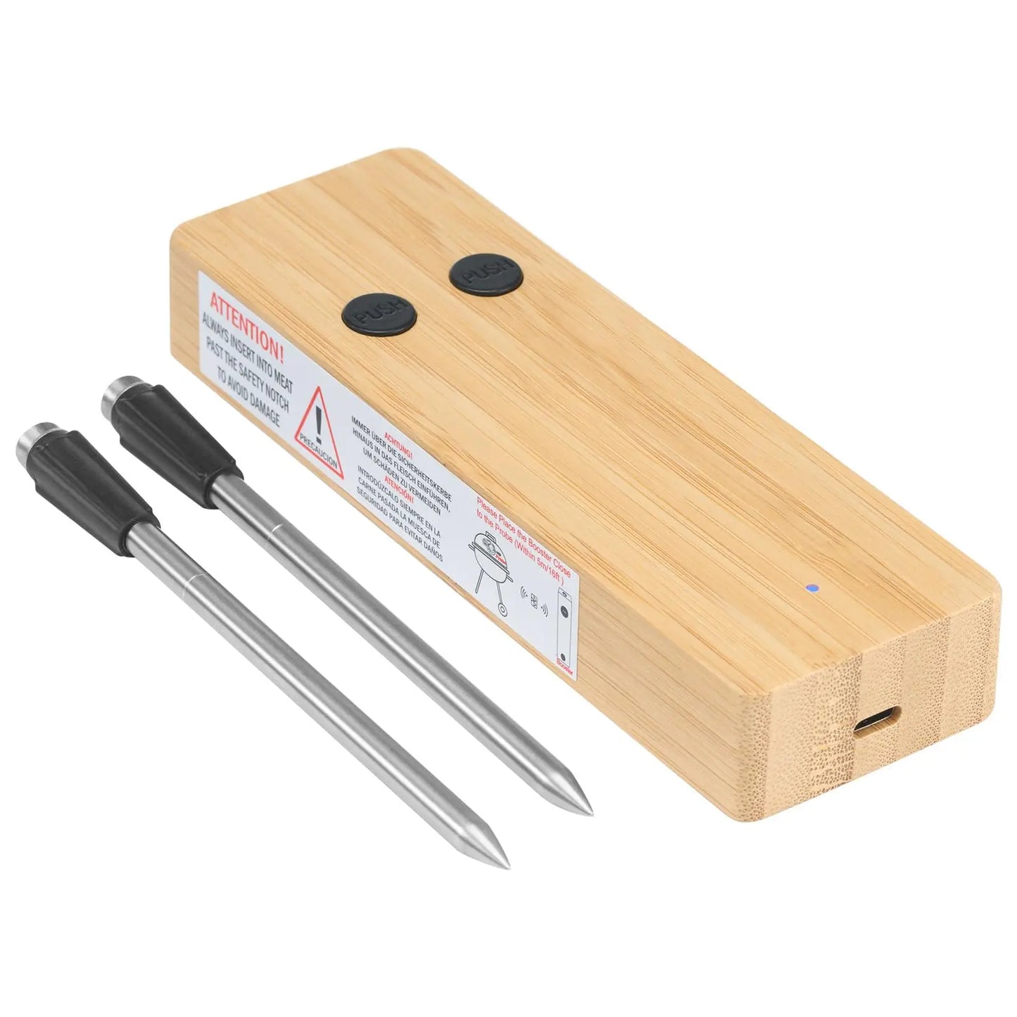 Wireless Meat Thermometer Digital Bluetooth Probe Rechargeable.