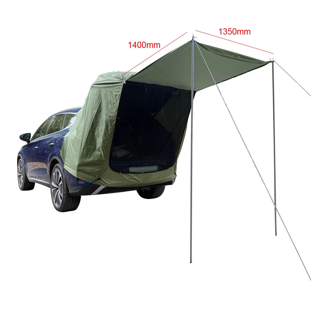Outdoor Car Rear Tent with Canopy Rear Extension.