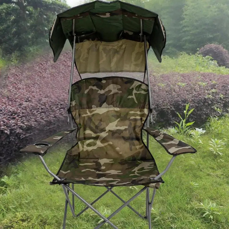 Folding Chair With Sun Shield Lounge Portable.