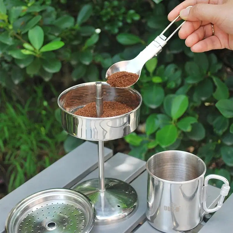 Camping Percolator Coffee Pot Distilled Coffee Pot Stainless Steel Coffee Stovetop 9 Cup Mocha Coffee Pot For Camping Accessory