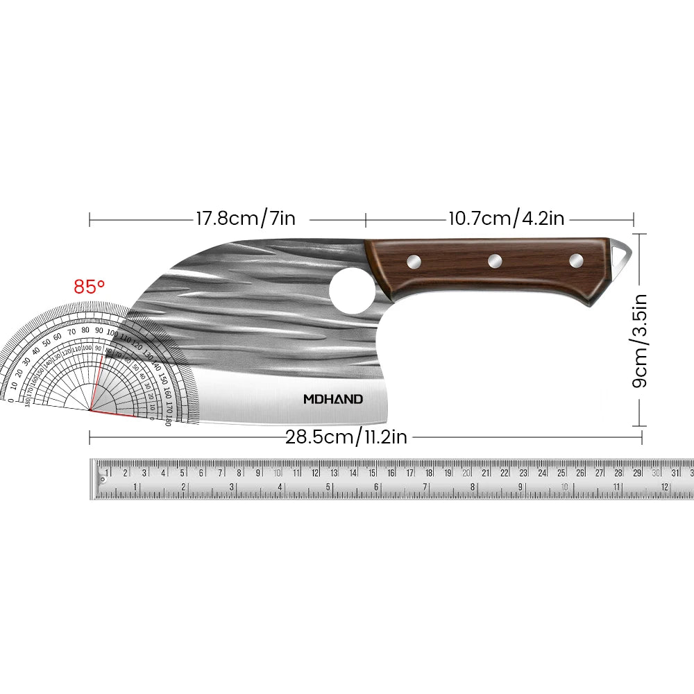 Wood Handle Handmade Forged Meat Cleaver