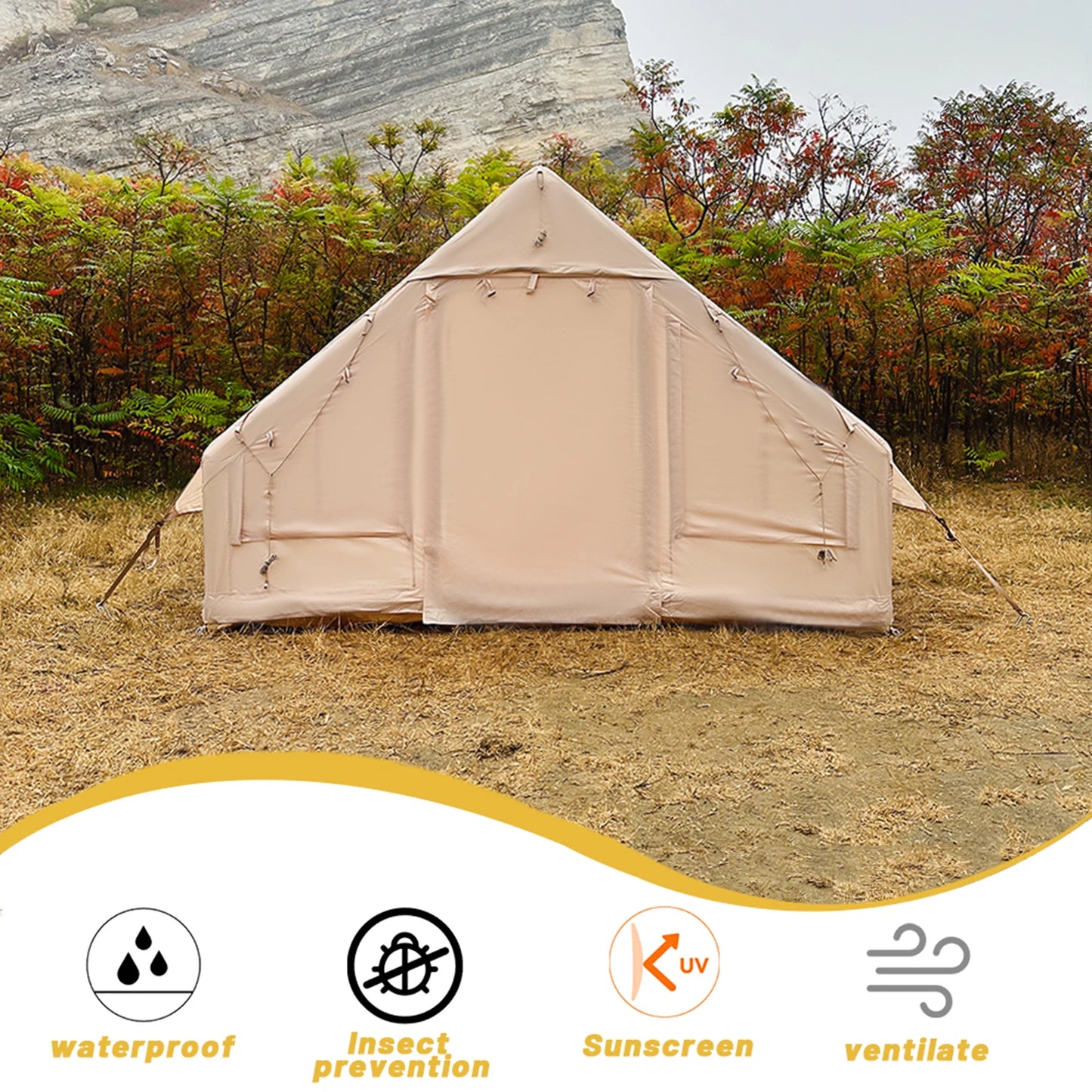 Inflatable Camping Tent Easy Setup Waterproof Windproof .