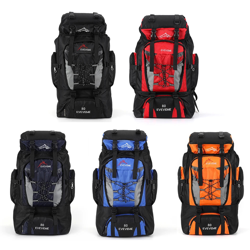 80L Mountaineering Backpack Large Capacity Adjustable Strap .