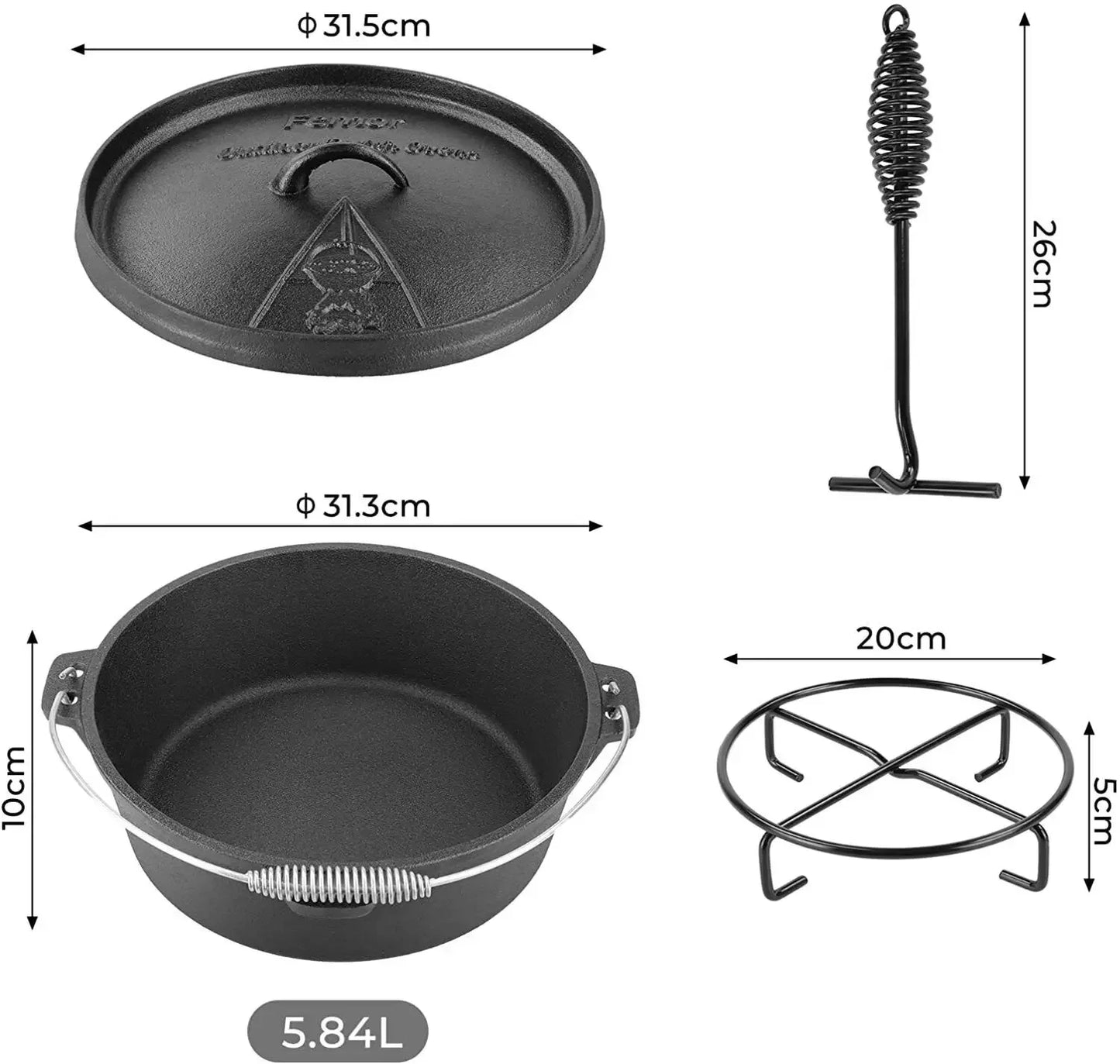 Dutch Oven Cast Iron 5,8L Dutch Oven Cast Iron.