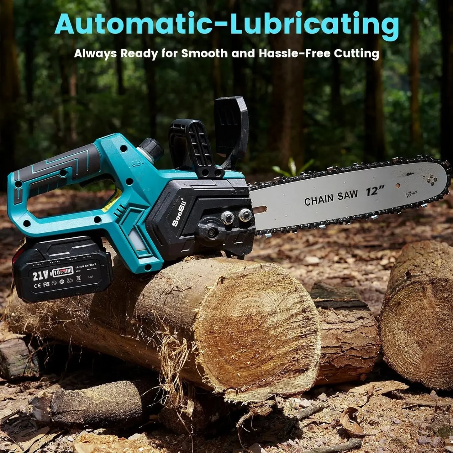 Chainsaw Cordless 12-inch Brushless Electric Chain Saw.